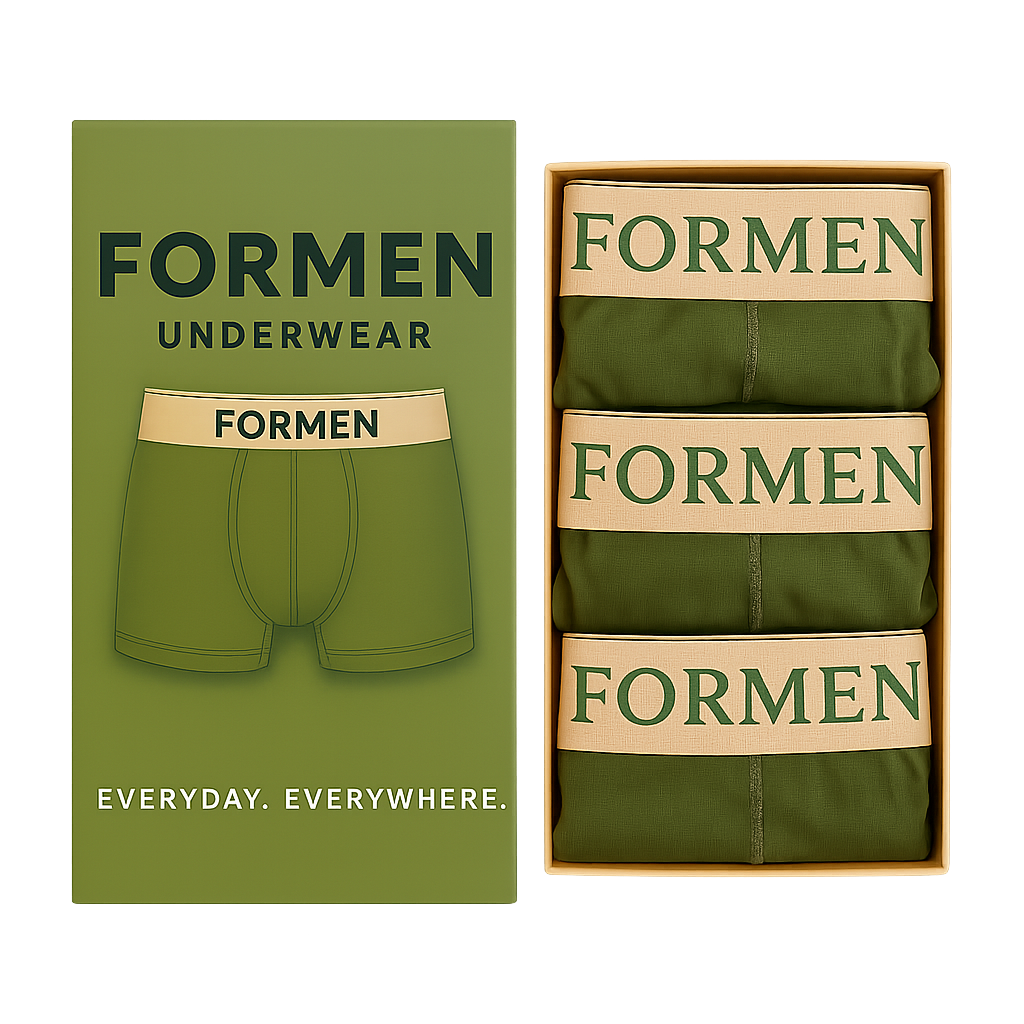 FORMEN Men’s Boxer Briefs 3-Pack – Everyday Underwear, Breathable Modal Stretch