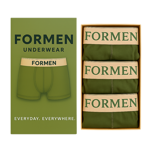 FORMEN Men’s Boxer Briefs 3-Pack – Everyday Underwear, Breathable Modal Stretch